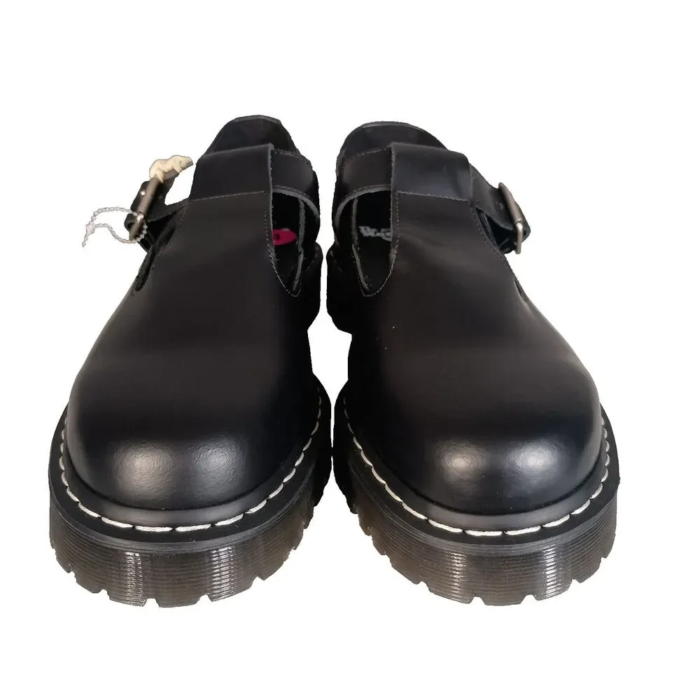 Dr. Martens Polley Bex Smooth Leather Mary Jane Shoes Black Mens 14